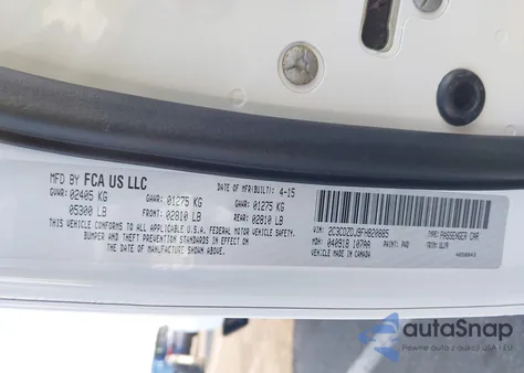 2015 Dodge Challenger Srt 392 from USA, damaged, VIN 2C3CDZDJ9FH820885